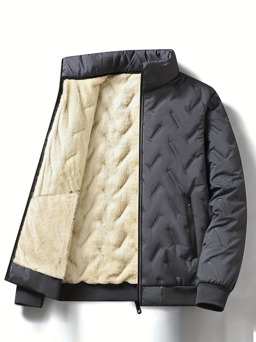 Puffer Herrenjacke mit Wollfutter und wasserdicht